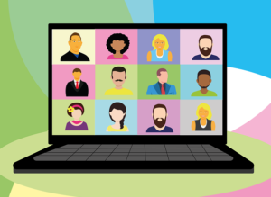 Virtual meeting cartoon