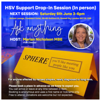 HSV Support Drop-In Session – Saturday 6th June